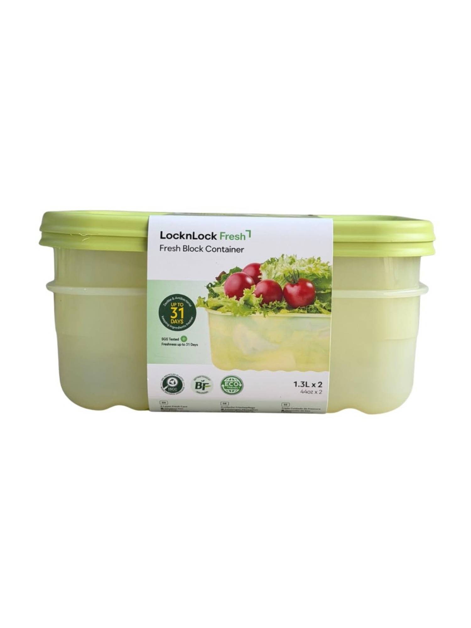 Lock & Lock Fresh Block 1.3L Food Storage Containers (Pack Of 2)