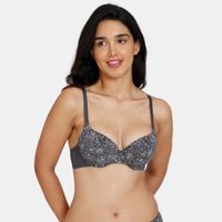 Buy Zivame All That Lace Push Up Wired Low Coverage Bra-Beige at