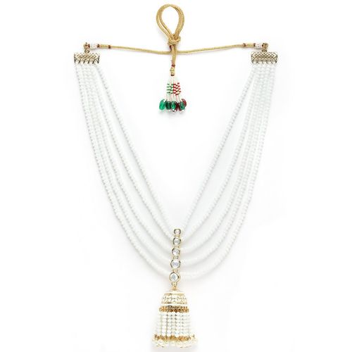 Buy Karatcart White Opaque Crystal Gold Plated Kundan Rani Haar