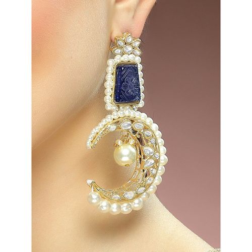 Buy Karatcart Gold Plated Blue Carved Stone Pearl Beaded Moon