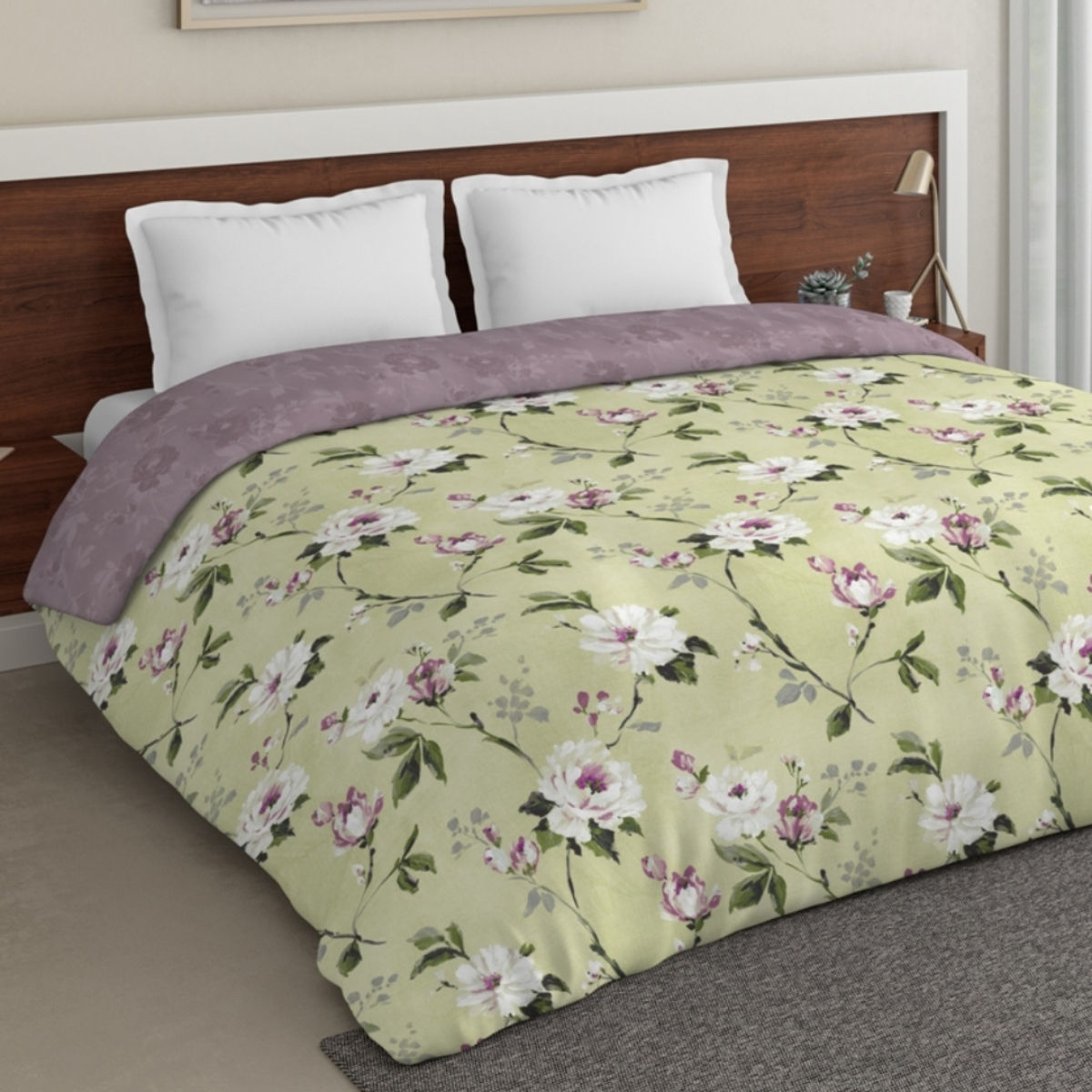 Buy DDecor Live Beautiful Yellow Polyester Double Comforter Online