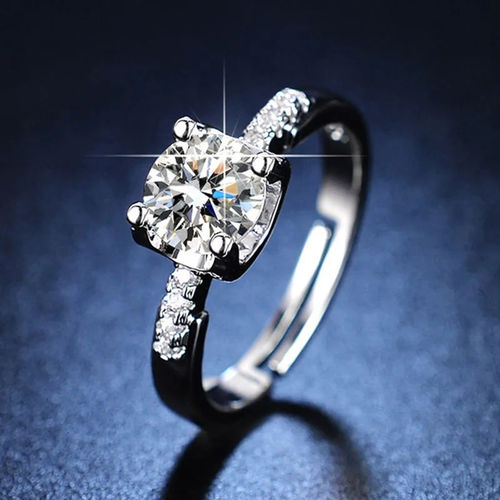 Designs You Silver Plated American Diamond Studded Anti Tarnish  Adjustable Finger Ring