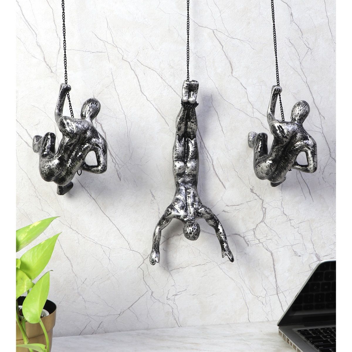 Buy Amaya Decors Hanging Men with Chain Wall Art Online