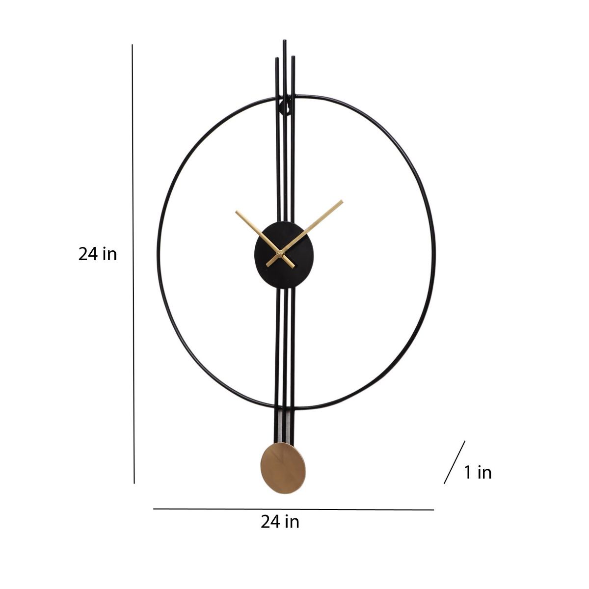 Buy Amaya Decors Ring & Stripes Metal Wall Clock Online