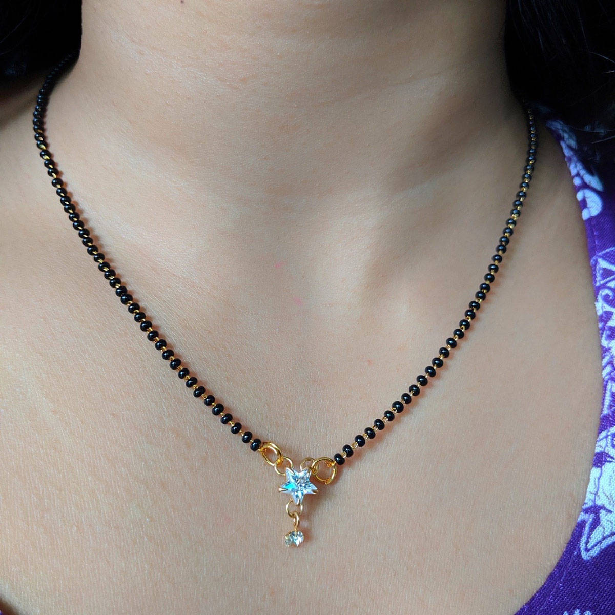 Digital Dress Room Ad Star Pendant Modern Short Mangalsutra