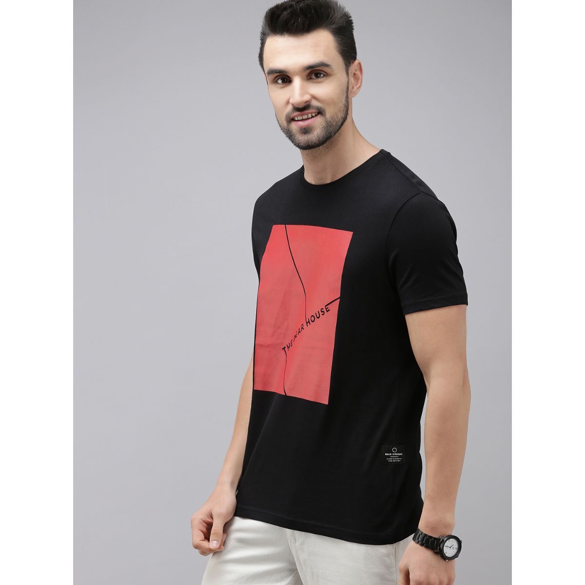 red and black bear shirt