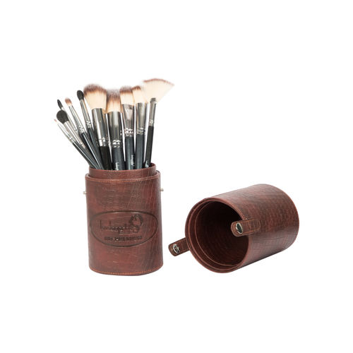 London Prime Brown Brush Holder Cylinder Shaped