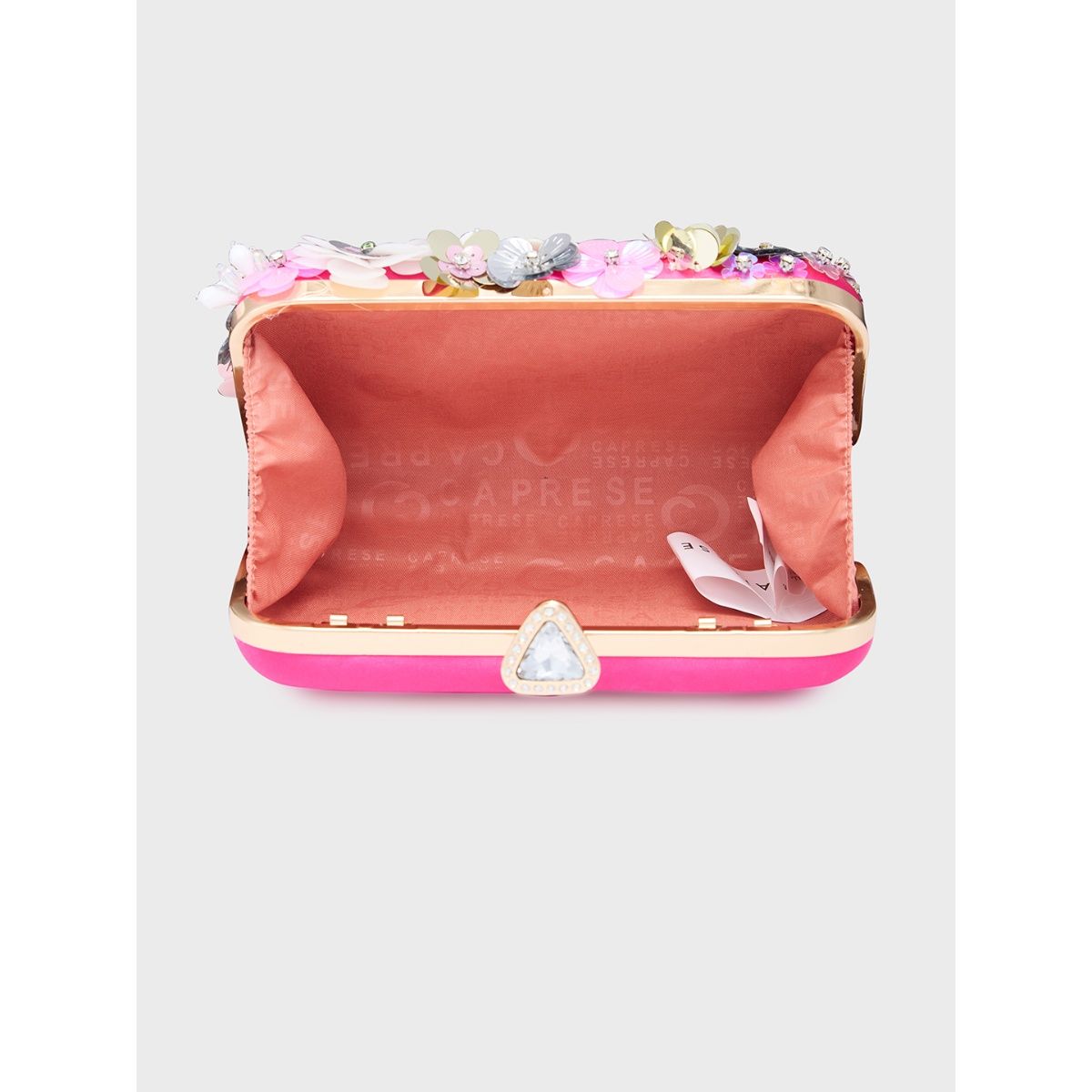 Buy Caprese Pink Floral Clutch with Detachable Strap Online