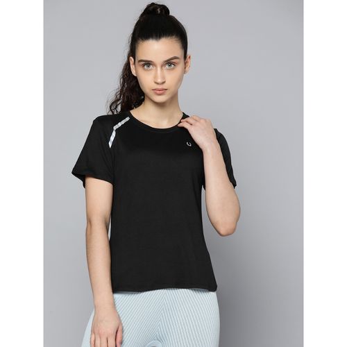 Buy Fitkin Womens Black Short Sleeves T-shirt With Back Design Online
