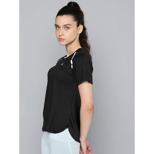 Buy Fitkin Womens Black Short Sleeves T-shirt With Back Design Online