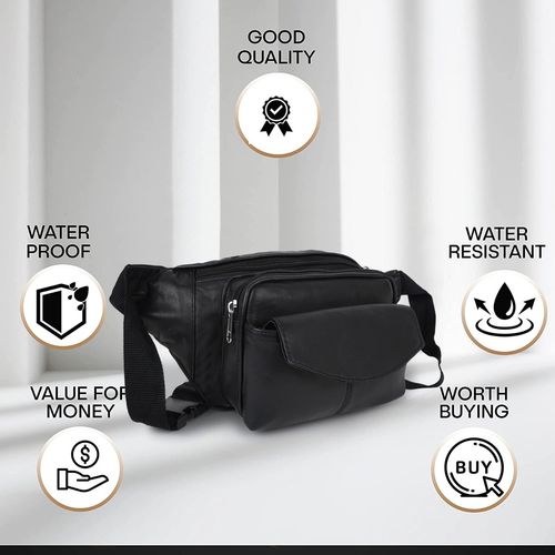 Cimoni Black Stylish Classy Unique Design Short trip Waist Bag For Unisex