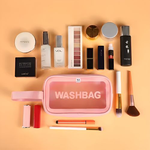 NFI Essentials Pink Cosmetic Travel Organizer Womens Makeup Pouch