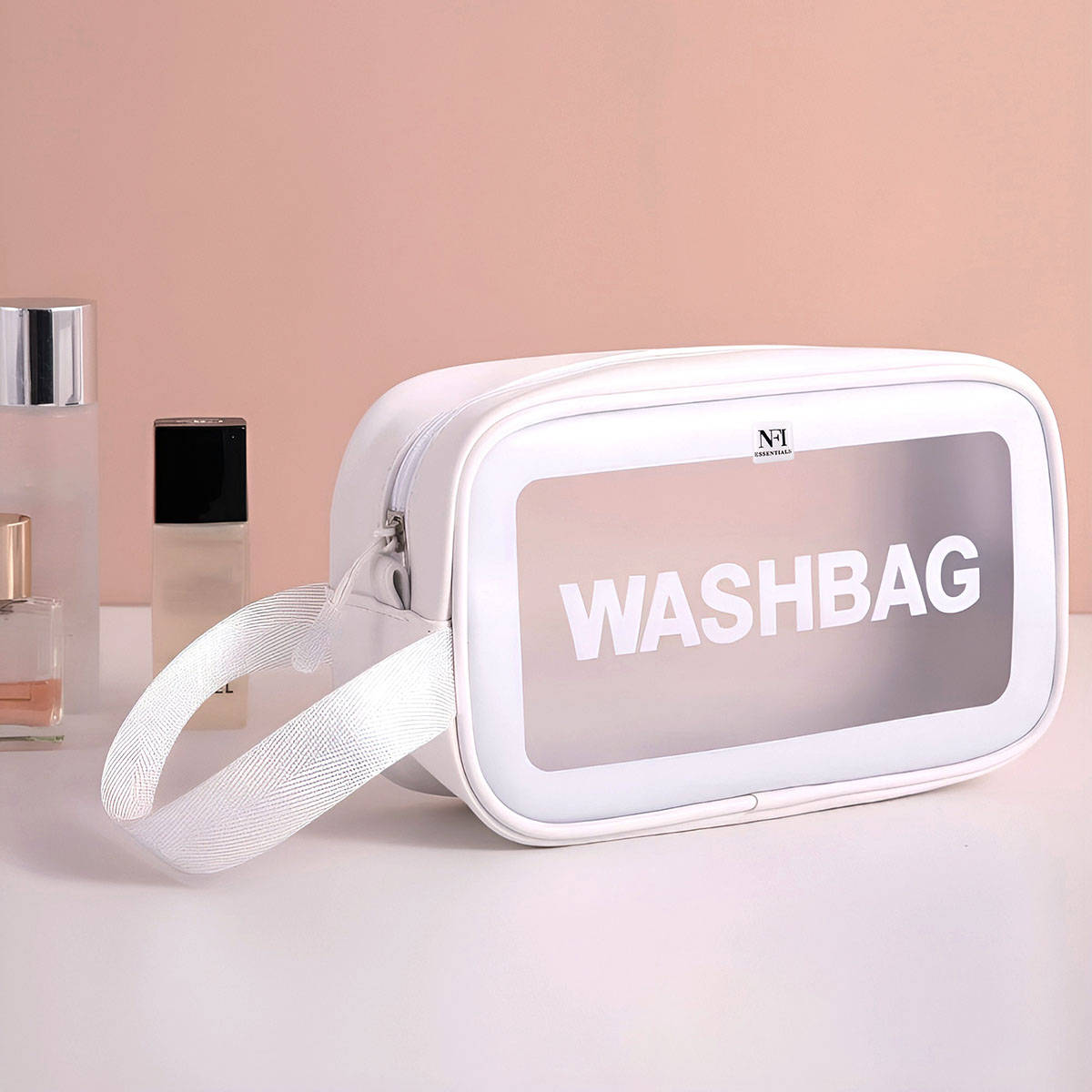 NFI Essentials White Cosmetic Travel Organizer Womens Makeup Pouch