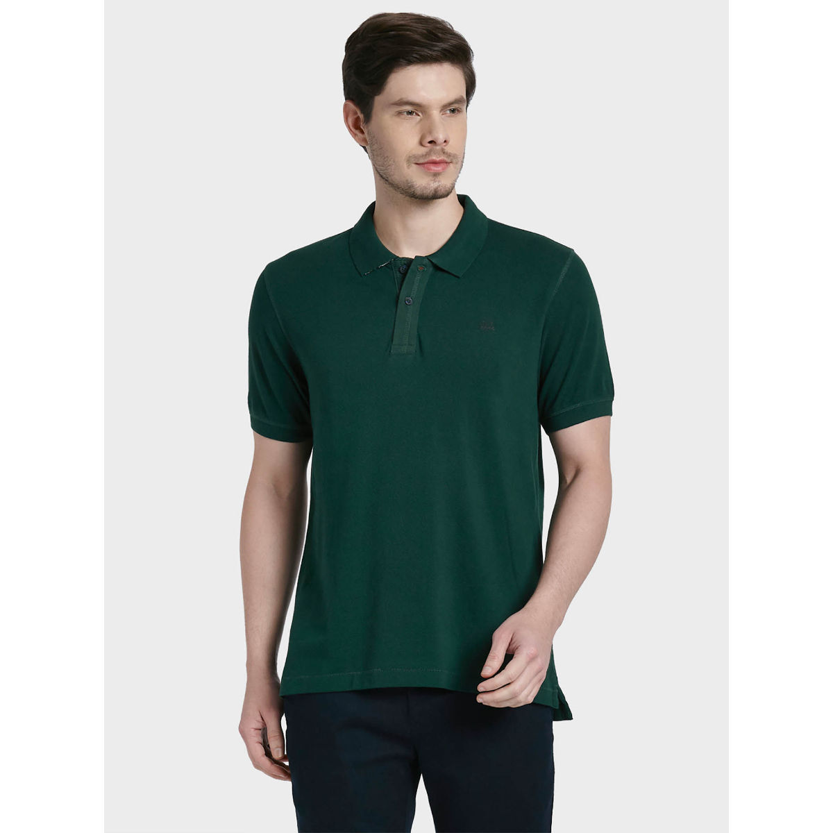 ColorPlus Dark Green Solid T-Shirt (M)