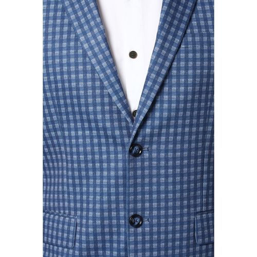 Buy Peter England Men Blue Check Slim Fit Formal Blazer Online