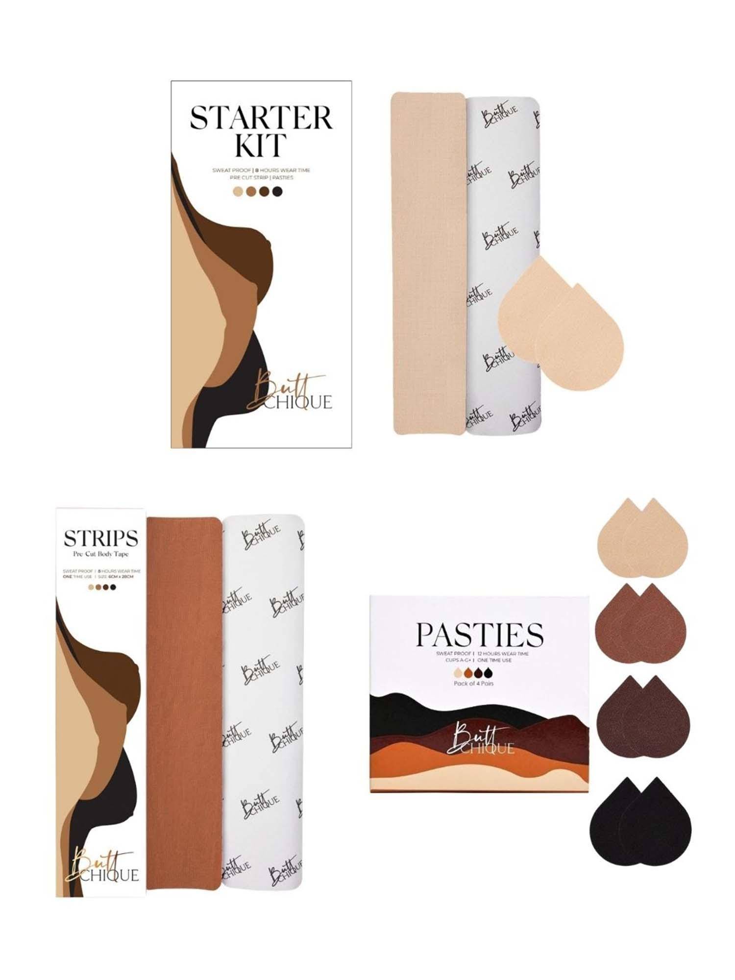 ButtChique Strips (2 Strips) & Starter Kit (1 Strip & 1 Pair Pasties) - Multicolor