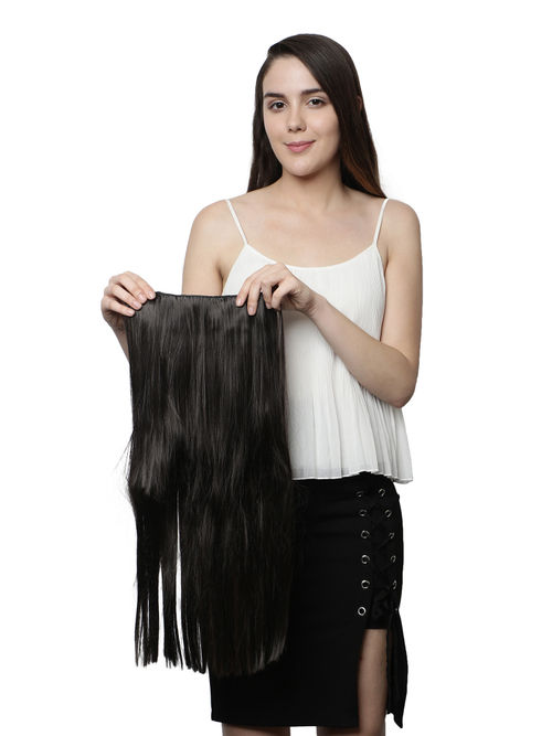 Thrift Bazaar'S Black Straight Hair Extension