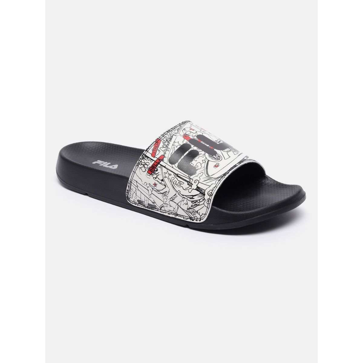 Fila flip flops online black