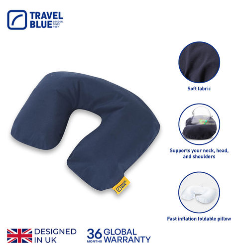 Buy Travel Blue Inflatable Travel Pillow And Eyemask Sleep Set