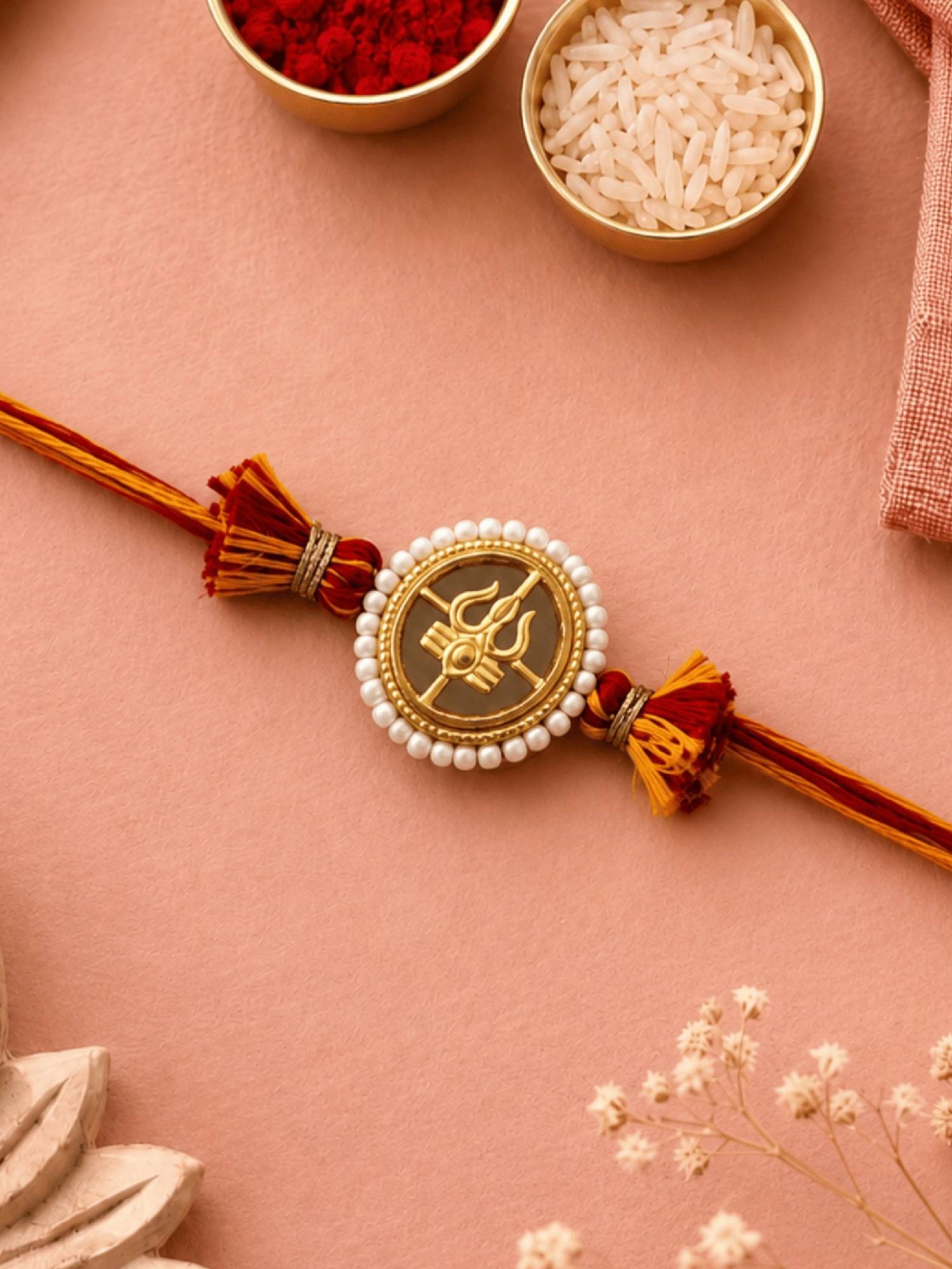 ISHKAARA Gold Trishul Rakhi for Raksha Bandhan