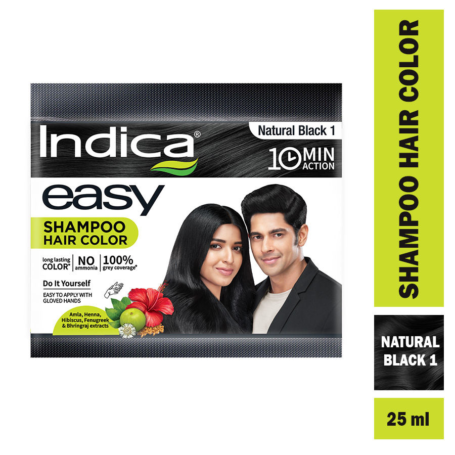 Indica Easy Hair Color Natural Black: Buy Indica Easy Hair Color Natural  Black Online at Best Price in India | Nykaa