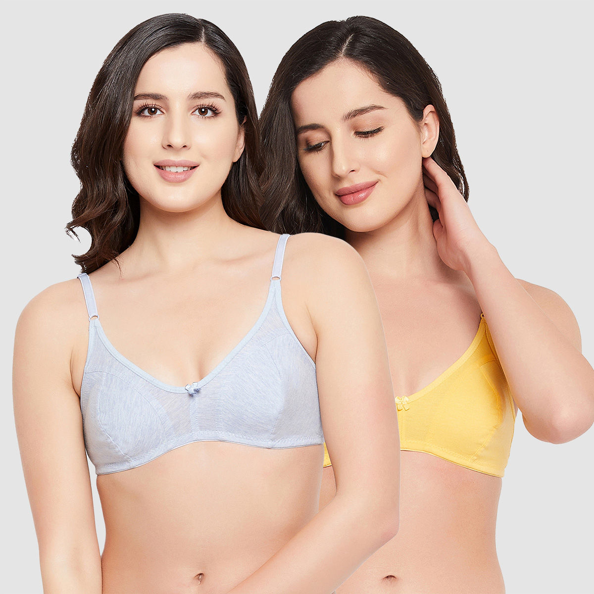 Buy Clovia Pack Of 2 Cotton Non-padded Non-wired Full Cup Bra Online