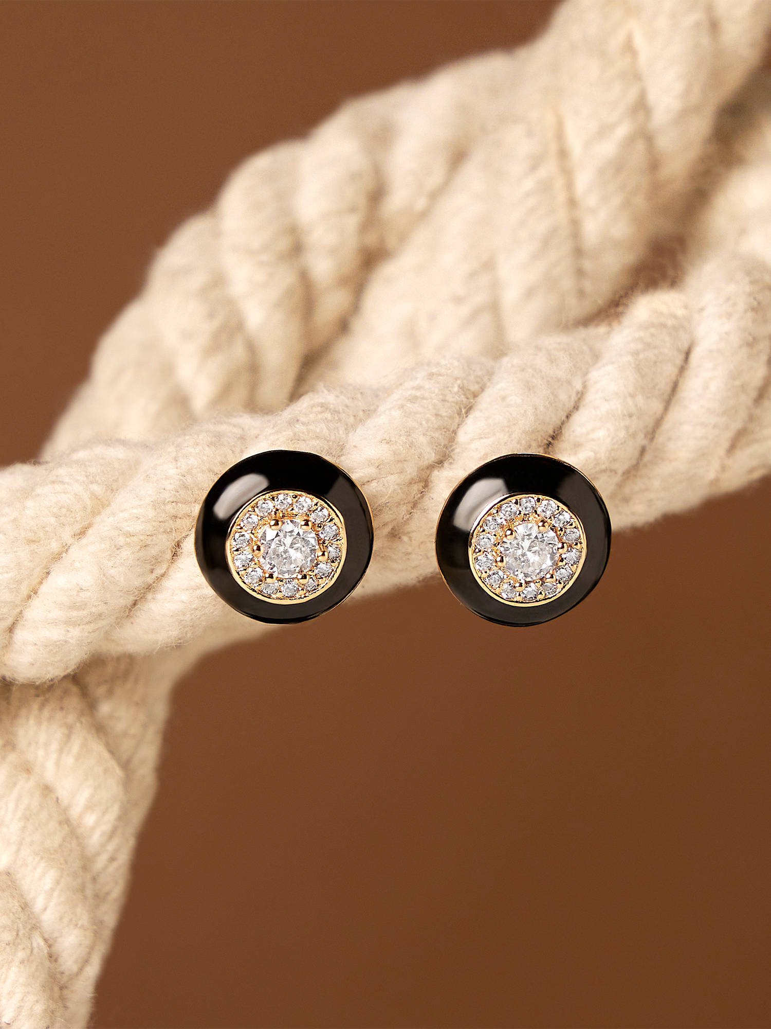 Zaveri Pearls Black Enamel Cubic Zirconia Contemporary Studs Earrings