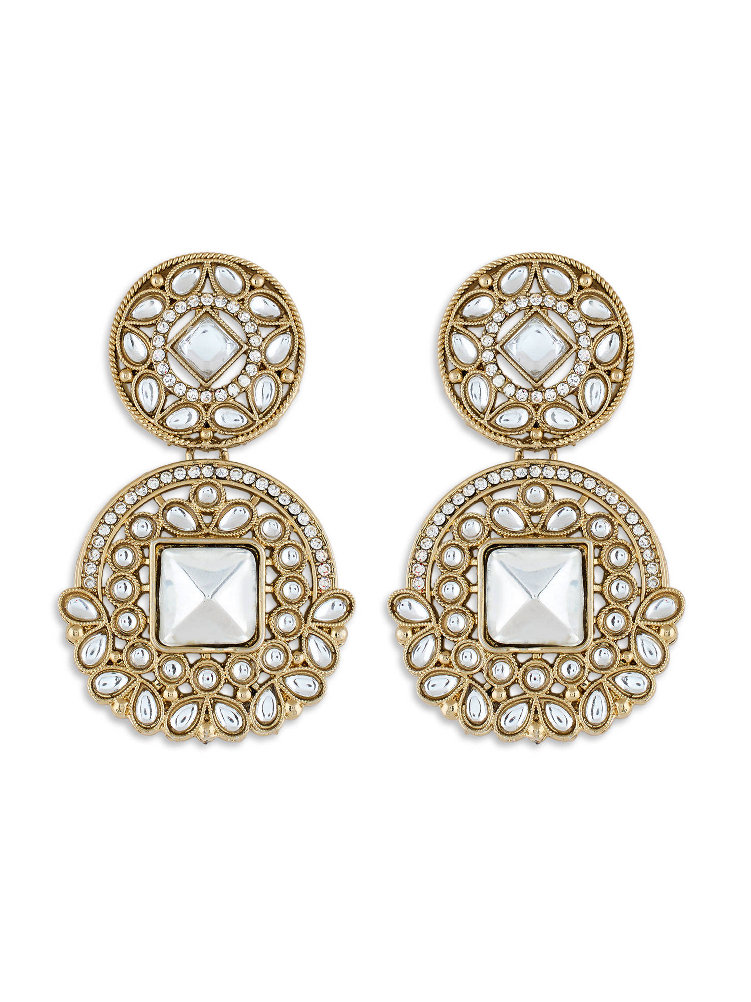 Buy Zaveri Pearls Antique Gold Tone Stones Diamonds Jewellery Set