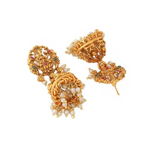 Buy Yellow Chimes Gold-Plated White Beads Drop Designed Bridal