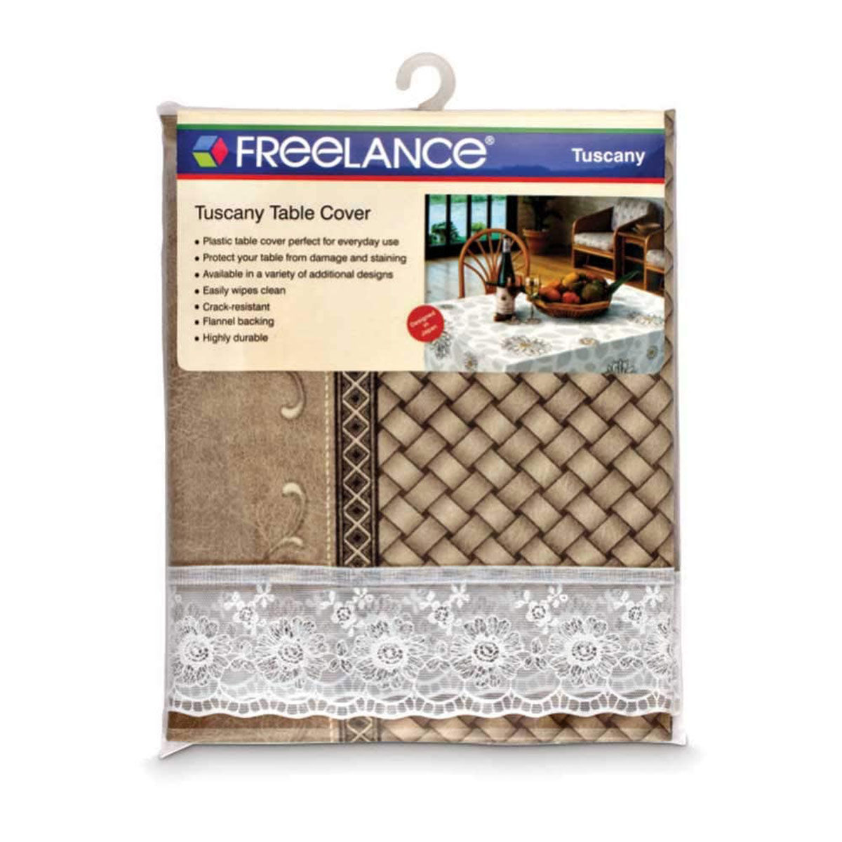 Freelance Tuscany Flannel Backing Table Cover Waterproof Protector