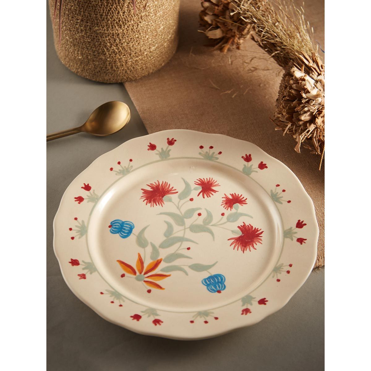 Fabindia Pushp Handpainted Dinner Plate Buy Fabindia Pushp Handpainted