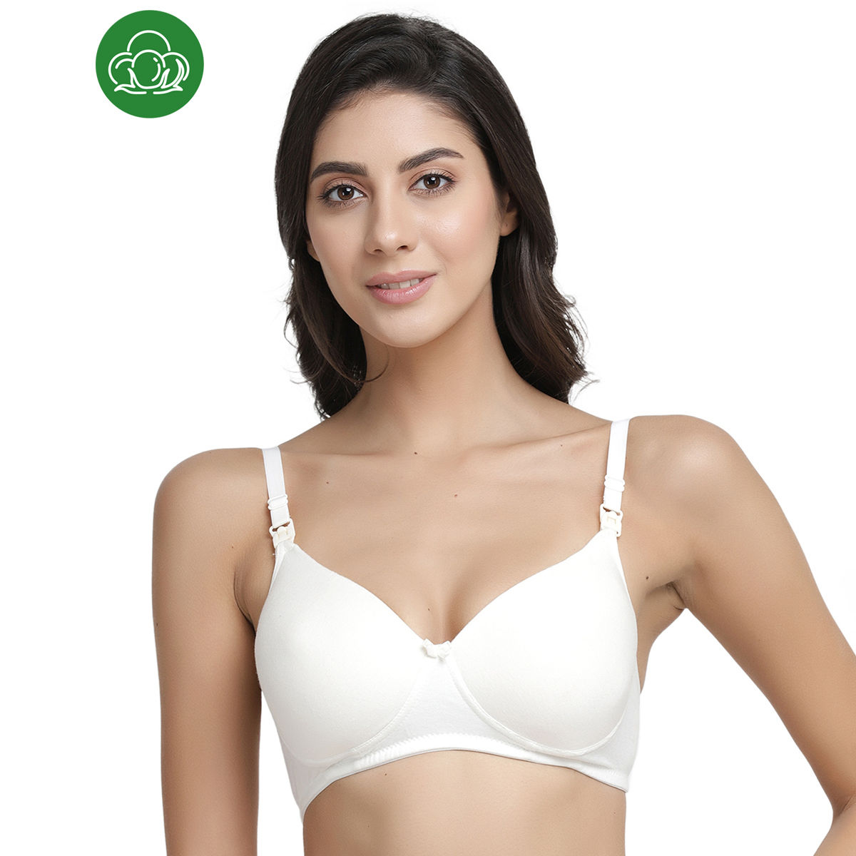 Buy Inner Sense Organic Antimicrobial Padded Non-Wired Feeding Bra - White ( 38B) Online