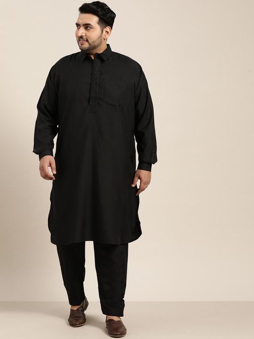 Buy SOJANYA Men Cotton Black Pathani Kurta Salwar (set Of 2) Online