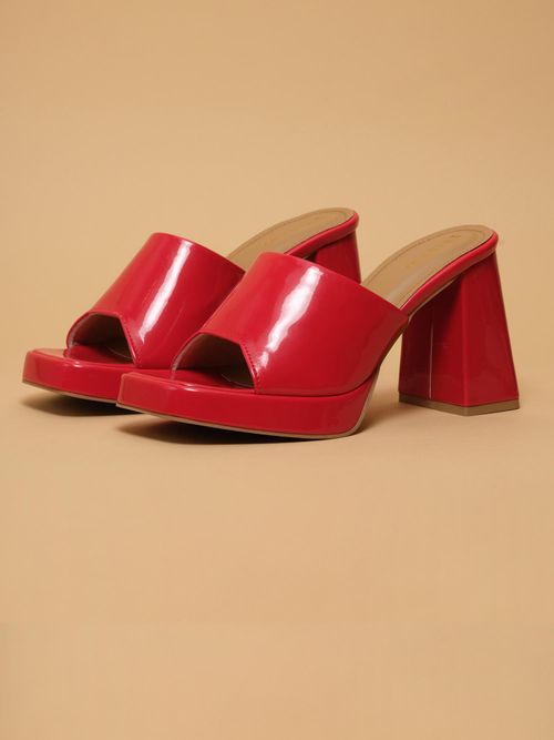 Eridani Irene Red Platform Sandals Heels (UK 2)