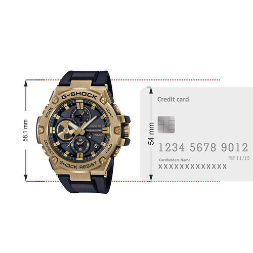 Buy Casio G-Shock GST-B100GB-1A9DR Gold Ip Black Analog Dial Black