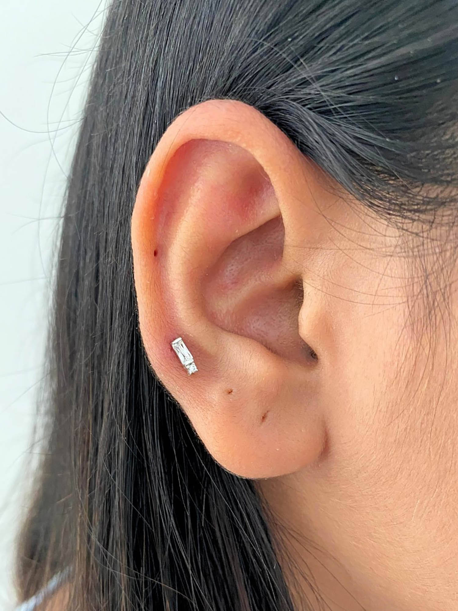 Boldiful Exclamation Helix Sterling Silver 5A Cubic Zirconia Earstuds