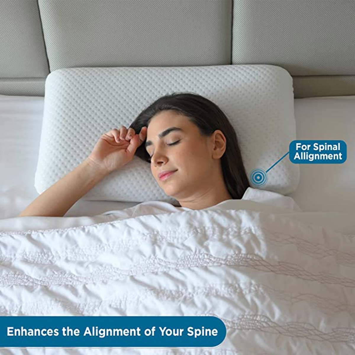 Buy SLEEPSIA Cervical Orthopedic Memory Foam Pillow For Shoulder And ...