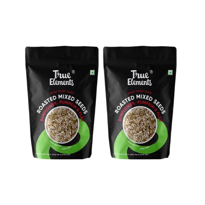True Elements Roasted Sunflower Pumpkin And Flax Seeds (Pack of 2)