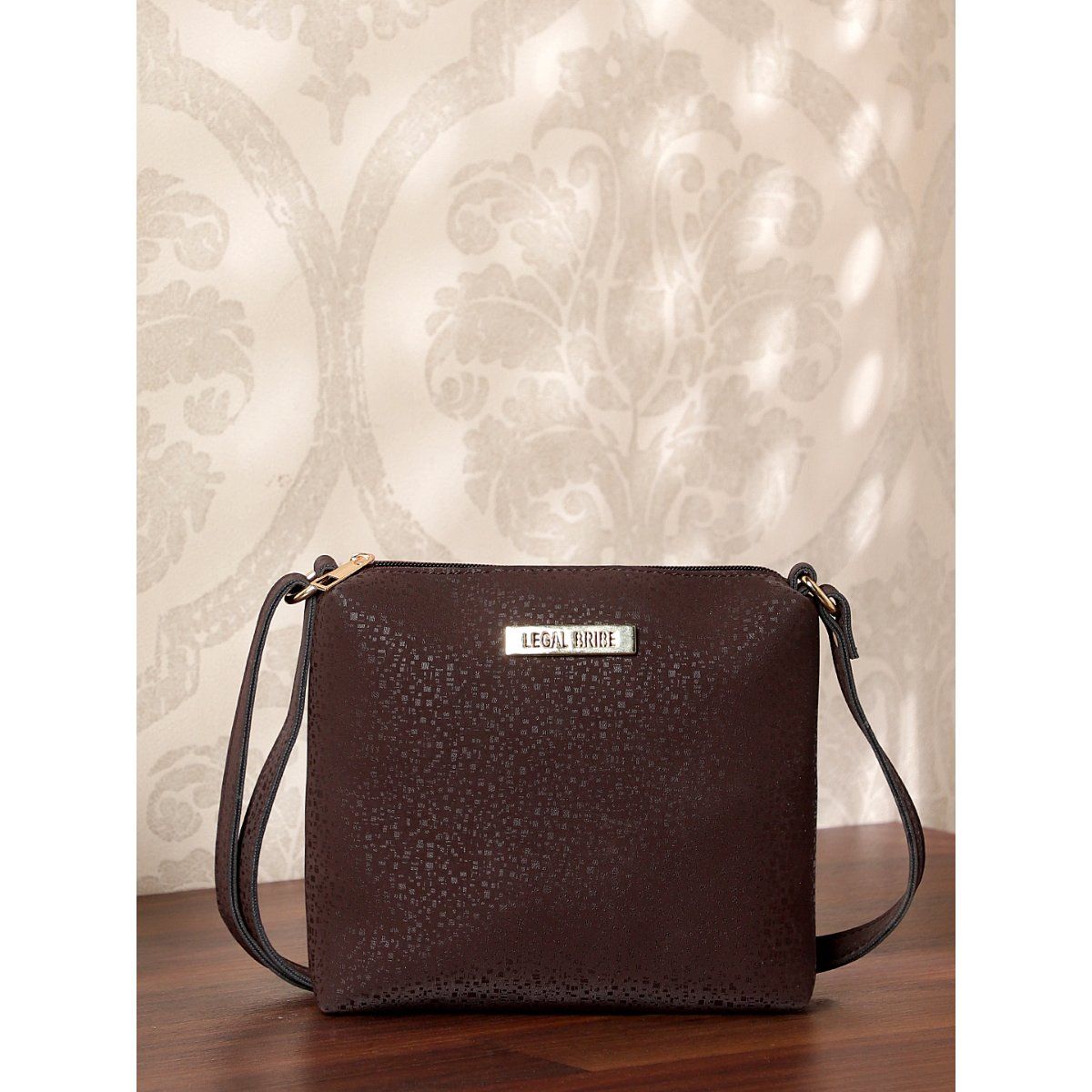 Buy Legal Bribe Textured Hand Bag Combo of 2 Brown Online