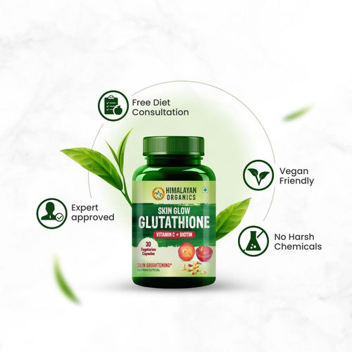 glutathione himalaya Vlado's Himalayan Organics Skin Glow Glutathione with Vitamin C Glowing &  Brightening Skin Capsules