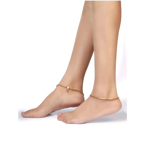 Aatmana Set of Gold Plated Handcrafted Anklets