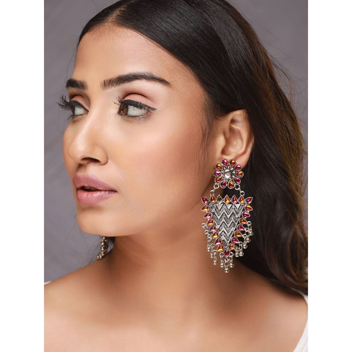 Teejh Trisha Ghungroo Silver Oxidised Earrings For Women Buy Teejh Trisha  Ghungroo Silver Oxidised Earrings For Women Online at Best Price in India   Nykaa