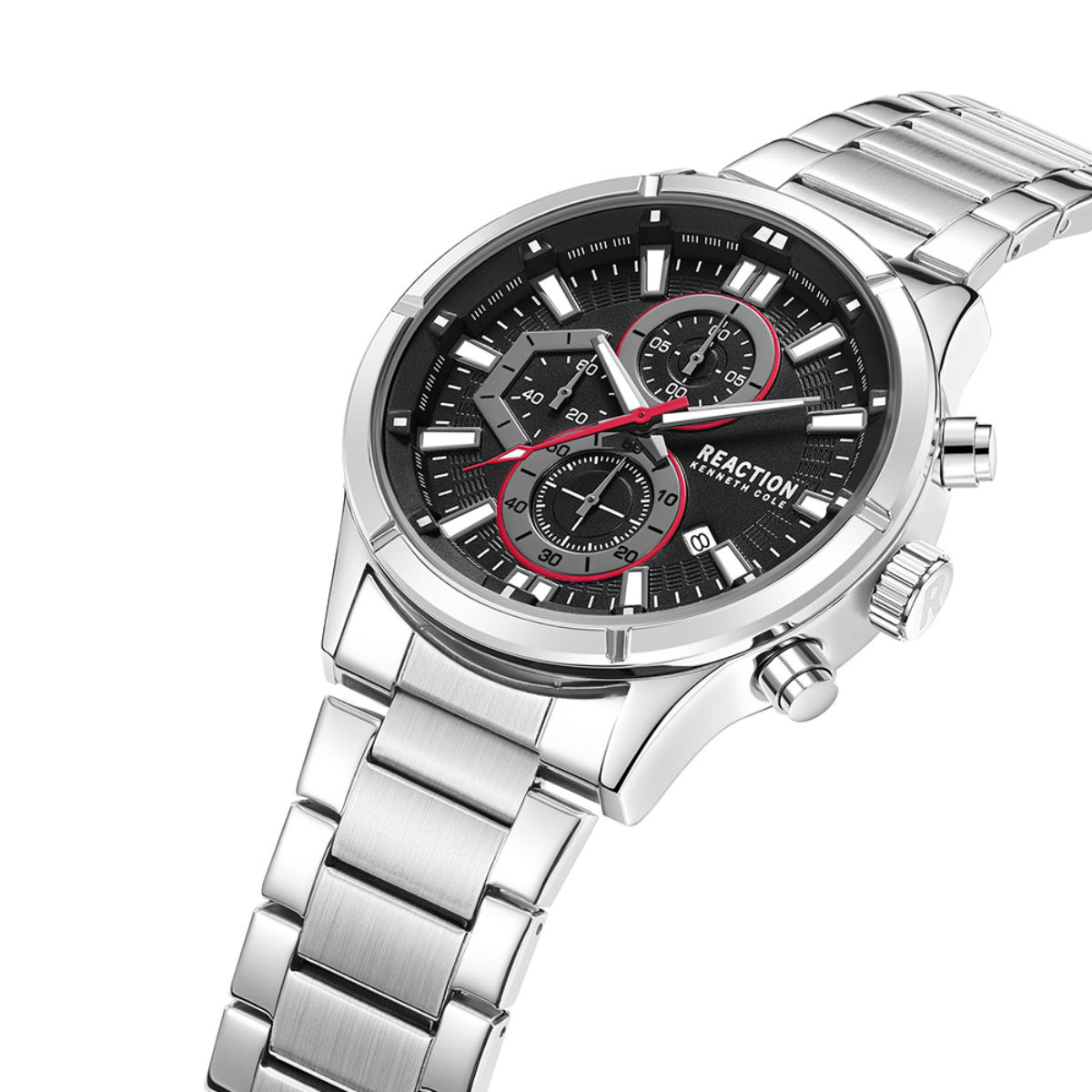 Buy Reaction Kenneth Cole Chronograph Black Stainless Steel Bracelet ...