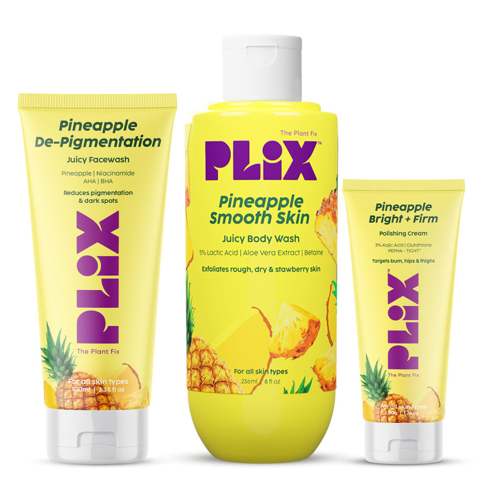 Plix Pineapple Trio With Cleanser, Body Wash & Cream