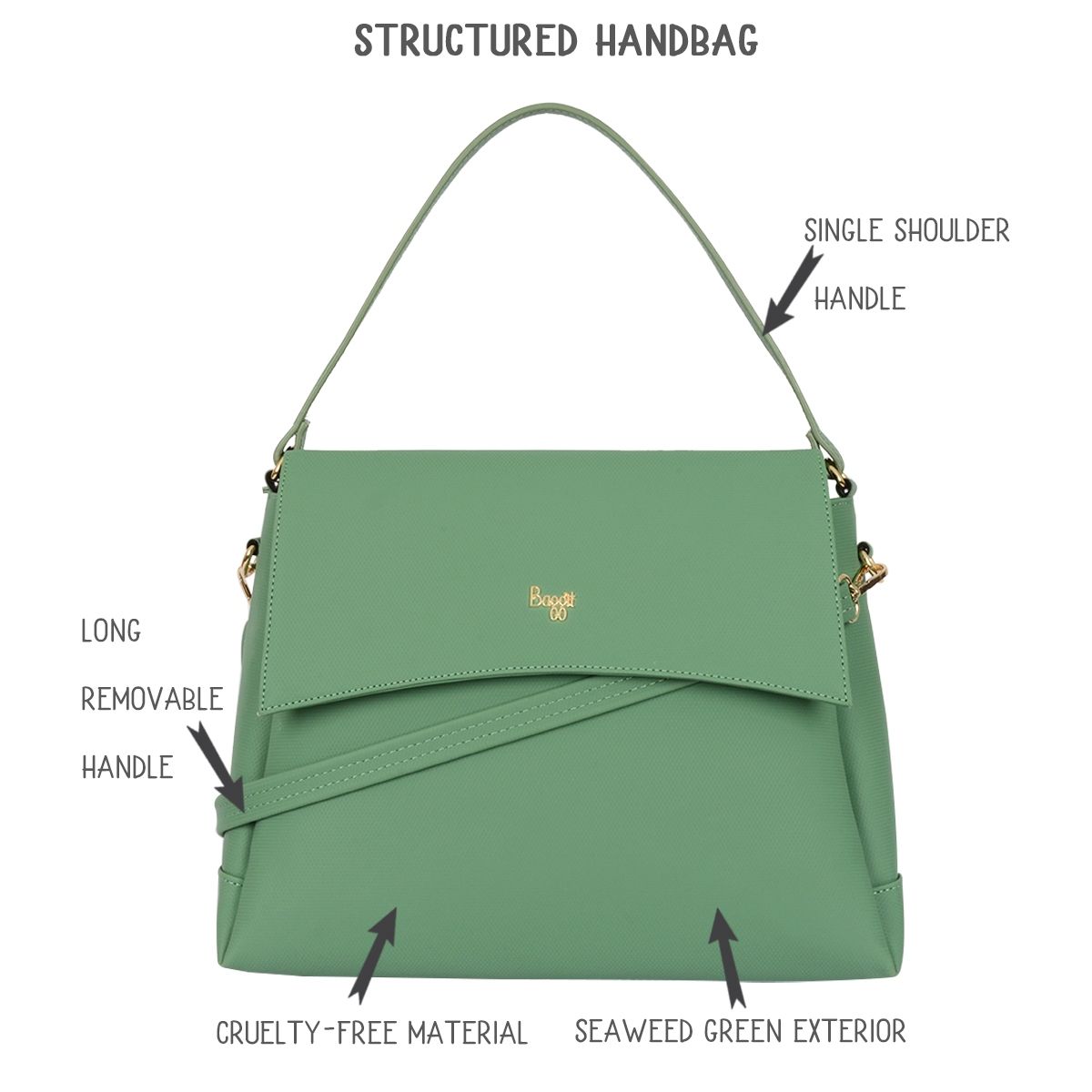 Baggit Surei Medium Green Satchel Handbag Buy Baggit Surei Medium