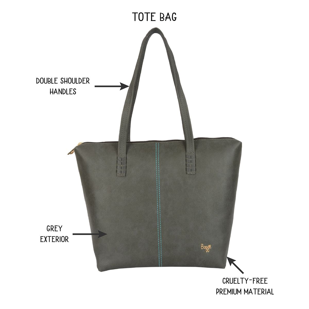 Buy Baggit Phonics Large Grey Tote bag Online