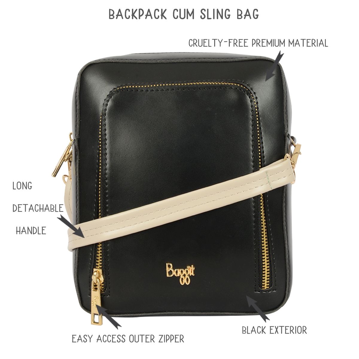 Baggit Handbags  Buy Baggit Mackenzie Y G Z Brown Small Backpack  OnlineNykaa Fashion