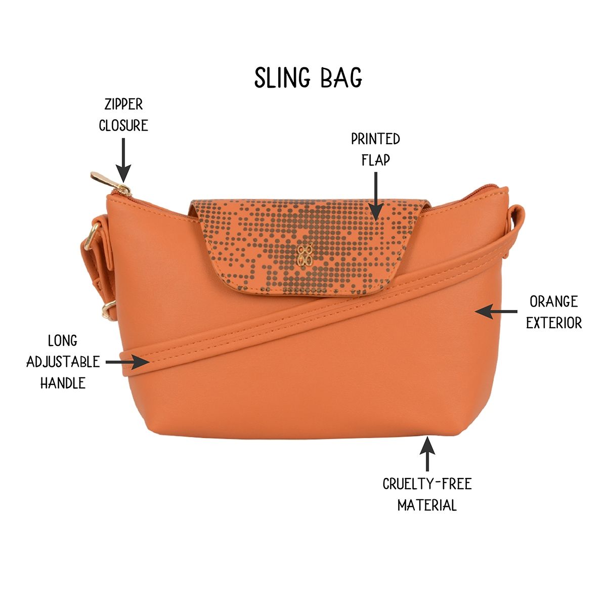 Baggit orange sling on sale bag