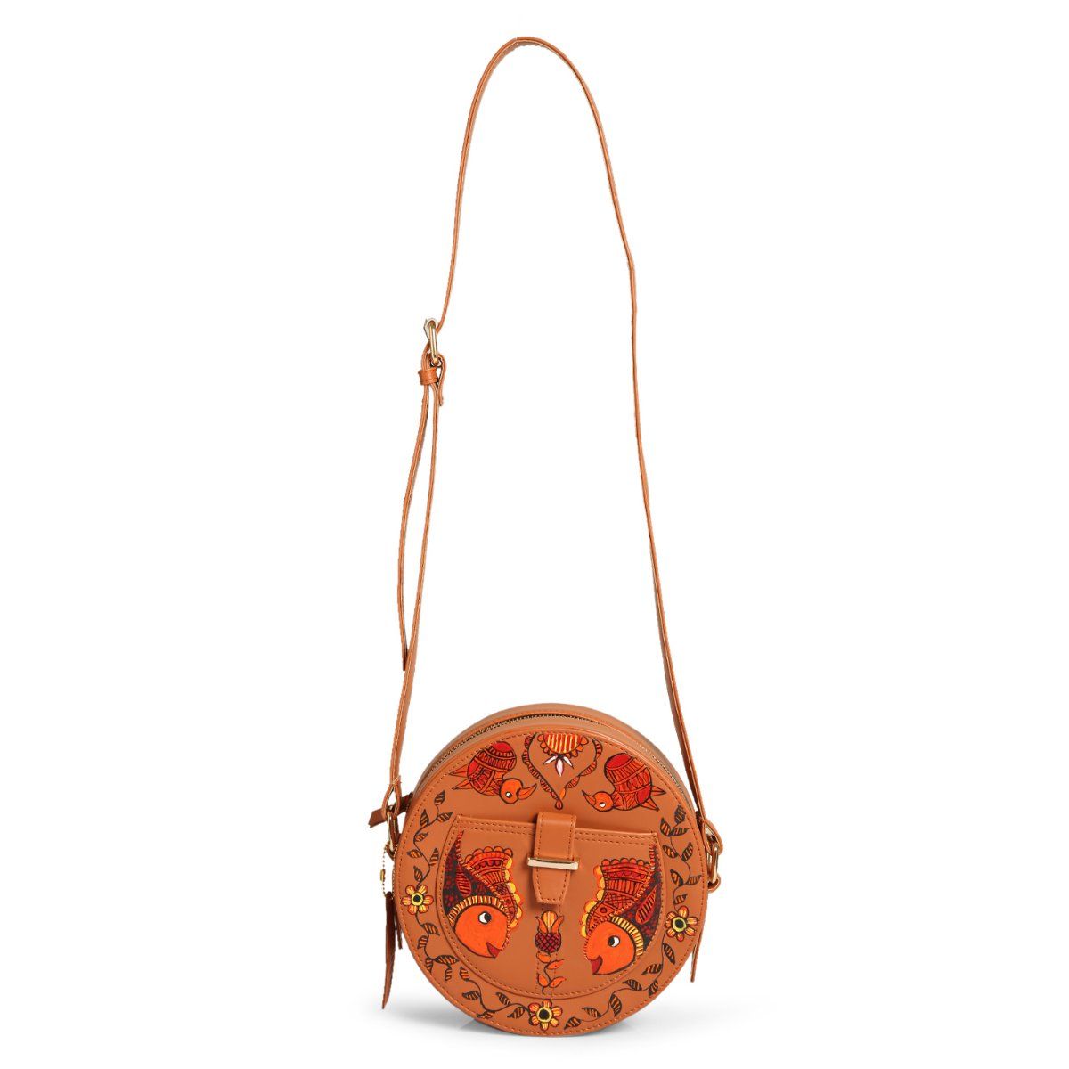 Buy RASHKI Terra Fish Art Women's Handpainted Sling Bag Online