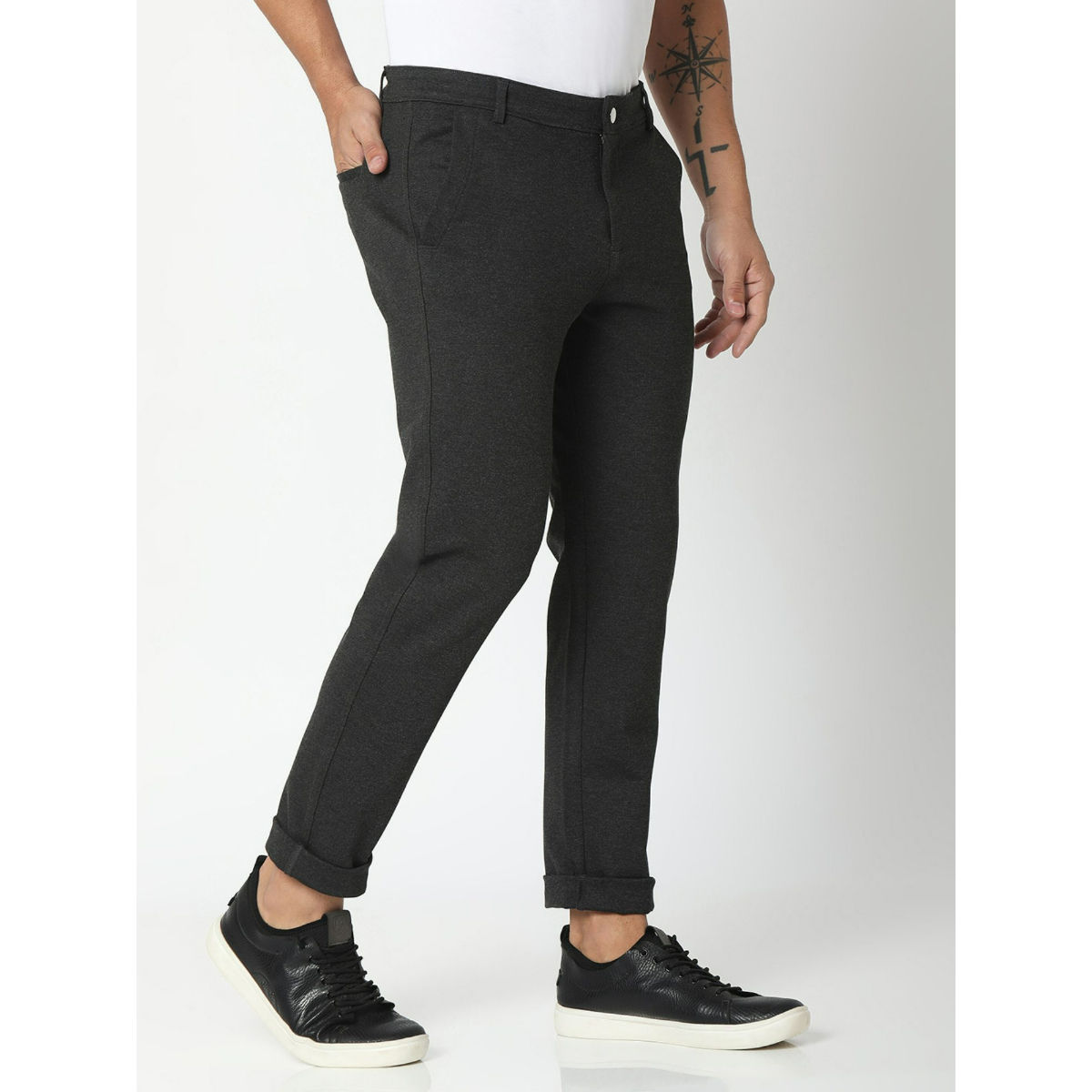 Buy Spykar Black Slim Fit Trousers for Mens Online  Tata CLiQ